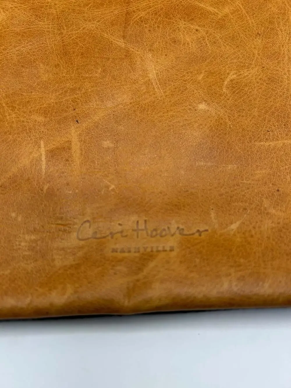Ceri Hoover Nashville Two-Tone Leather Zippered Folio Clutch